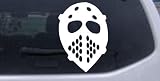 Car Sport-Hockey Mask Sports Car Window Wall Laptop Decal Sticker -- White 4in X 2.9in