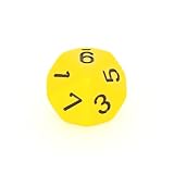 Opaque 10-sided Dice, Yellow with black