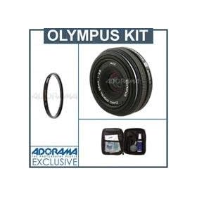 Olympus Zuiko 25mm f/2.8 Digital Lens Kit, for the E Digital with Tiffen 43mm UV Glass Filter, Adorama Digital Camera & Lens Cleaning Kit,