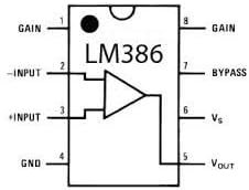 5 pcs Through Hole Audio Power Amplifier LM386N 8 Pins DIP