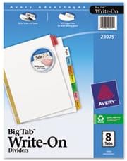 (6 Pack Value Bundle) AVE23079 Big Tab Write-On Dividers w/Erasable Laminated Tabs, Clear