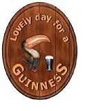 Guinness Extra Stout Irish Beer Pub Lovely Day Toucan 3D Wood Bar Sign