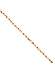 1.75 mm 14 Karat Gold, Diamond Cut, Rope Chain - 30