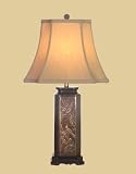 BRONZE MEDALLION & JADE LAMP
