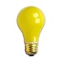 60 Watt Yellow Light Bulb / Yellow Incandescent A19 / 130 Volt Long Life