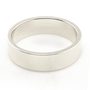 14K White Gold Wedding Bands 5mm flat