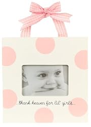 My Baby Sam Pink Polka Dot "Thank Heaven for Little Girls" Hanging Frame