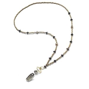 Beaded Badge Hanger - Bronze/Black