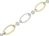 Ladies Oval and Bar Link Pave Diamond Bracelet Diamond 1.86cttw