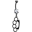 Black Brass Knuckle Belly Ring