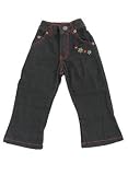 Toddlers' Black Jeans w/ Floral Embroidery