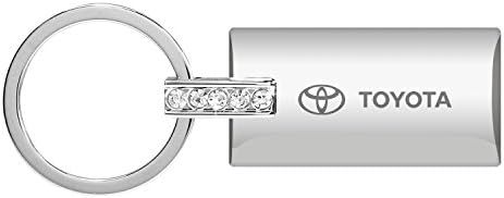 Toyota Logo Crystals Rectangular Chrome Key Chain