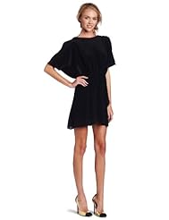 Chiffon/Leather/Polyester/Silk Cutout  Dolman  Dress With a Bow(s)