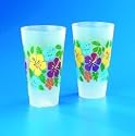 12 Hibiscus Frosted Tumblers