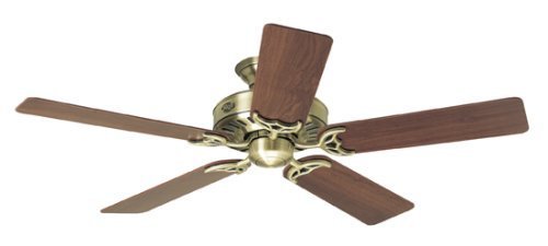 Hunter 25511 Summer Breeze 52-Inch 5-Blade Ceiling Fan, Antique Brass with Walnut/Medium Oak Blades