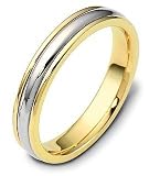 4mm 18 Karat Titanium & Yellow Gold Wedding Band Ring