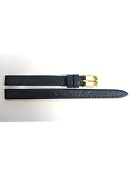 8MM NAVY BLUE STITCHED GENUINE CALFSKIN LEATHER WATCH BAND STRAP