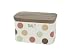 T&G Spot On Salt Box in Cream Ceramic with Natural Earth Coloured Spot Design and Acacia Wood Lid