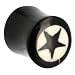 7/16 Black Star Organic Solid Black Horn Plug
