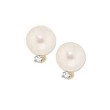 Cultured Pearl Earrings with Diamond Accent