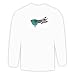 Long Sleeve T-shirt with heavy, shocked, bird Large White