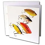 Fishing - Fishing Lures - Greeting Cards-12 Greeting Cards with envelopes