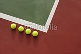 IMAGE OF Wallmonkeys Peel and Stick Wall Decals - Four Tennis Balls on the Court. - 18