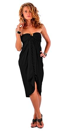 1 World Sarongs Womens Solid Swimsuit Cover-Up Sarong in ...