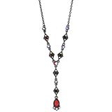 Blaze Siam Tone Diamond Shape Y Necklace