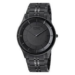 Citizen Men's Eco-Drive Stiletto Black Ion-Plated Watch #AR3015-53E