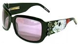 Ed Hardy Sunglasses EHS 001 Skull and Roses Black