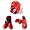 Macho Dyna Sparring Gear Karate TaeKwonDo TKD - Red 5pc Set (Head (Child) - Punch and Kick (ChM))