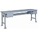 Lyon DD2611 Steel Top Double Wide Flared Legs Work Bench with Stringer and Drawer, 96" Width x 28" Depth x 34" Height, Dove Gray