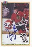 Jocelyn Lemieux, Chicago Blackhawks, 1991 Upper Deck Autographed Card