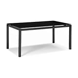 glass dining room table tops-Zuo Liftoff Black Dining Table
