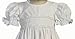 White Cotton Smocked Bodice Christening Baptism Gown