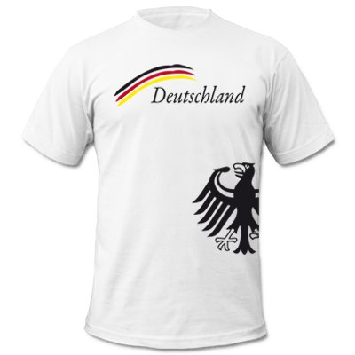 DEUTSCHLAND MOTIV 20 – Kinder T-Shirt Weiss / Schwarz-Rot-Gelb Gr. 134-146