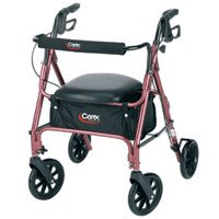 ROLLATOR BURGUNDY CAREX Size: 4-WHEEL