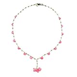 18K White Gold Pink Sapphire Necklace