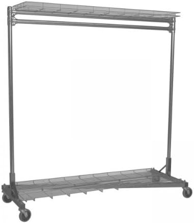 48 Inch Portable Clothes Rack With Shelves Silver