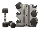 CAP Barbell 50 lb. Rubber Hex Dumbbell Set with Rack