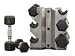 Cap Barbell 50 Pound Rubber Hex Dumbell Set with Rack