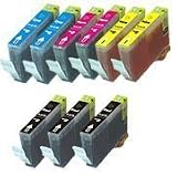 Compatible Canon BCI-6 Black/Cyan/Magenta/Yellow Ink Cartridges - Value Pack of 3 Black & 2 Each Color