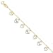 14k Gold Tri-Color Heart Bracelet