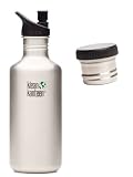 Klean Kanteen 40 oz Stainless Steel Water Bottle with 2 Caps (Sport Cap 2.0 and Stainless Flat Cap) Klean Kanteen