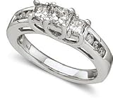 1 ctw Princess-Cut Three-Stone Diamond Ring