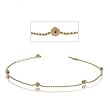 Womens Bead Anklet in Solid Yellow Gold w/ Disco Ball Accents