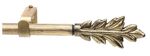 Unique Gold Leaf 48-to-86-Inch Curtain Rod Set