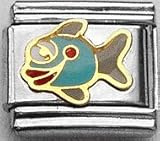 Clearly Charming Blue Fish Water Marine Animal Theme Italian Charm