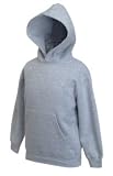 Fruit of the Loom childs hooded pullover sweatshirt hoodie Heather Grey 7 yrs to 8 yrs